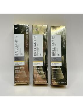 3 NIB Ion Color Brilliance Permanent Creme Hair 8N Light Blonde Intensive Shine